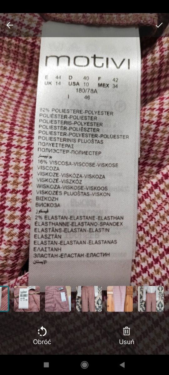 Motivi 42/ Xl włoskie spodnie Zara Simple Stefanel Solar Cler