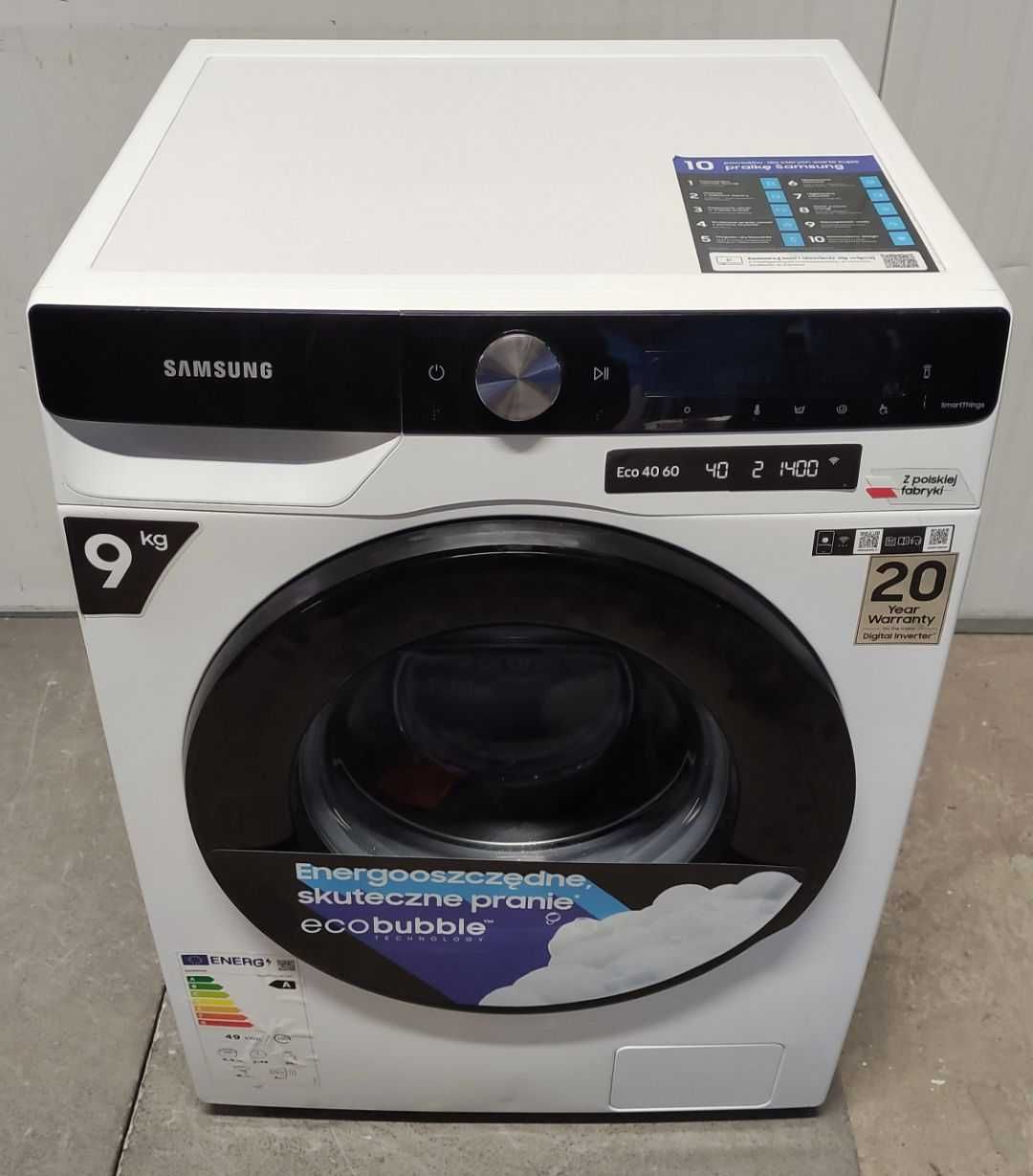 Pralka automatyczna Samsung WW90T534DAE 9kg EcoBubble OUTLET 15GG10N
