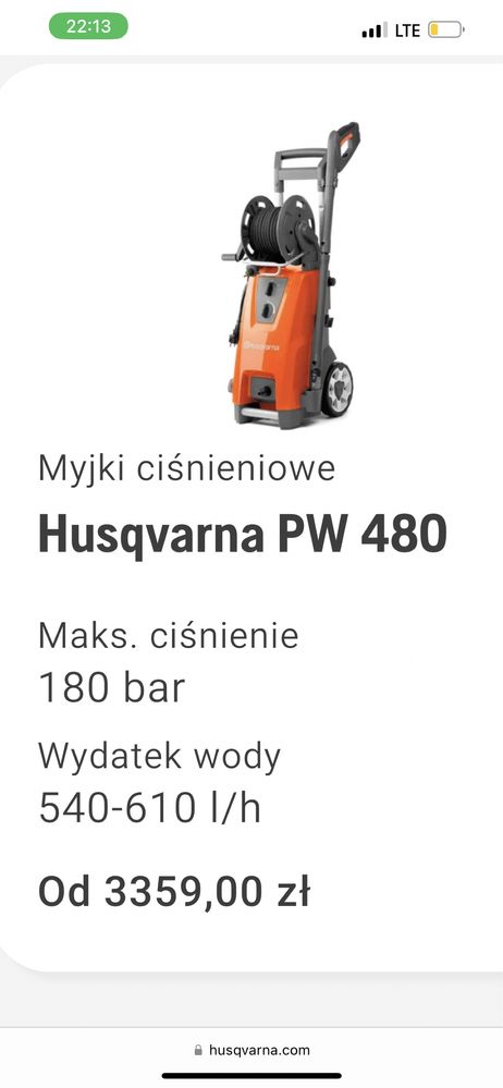 Myjka Husqvarna PW 480 promocja