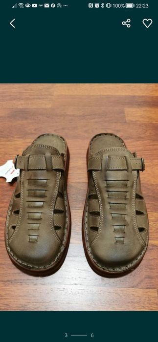 Skórzane Klapki Męskie Łukpol Super Lekkie