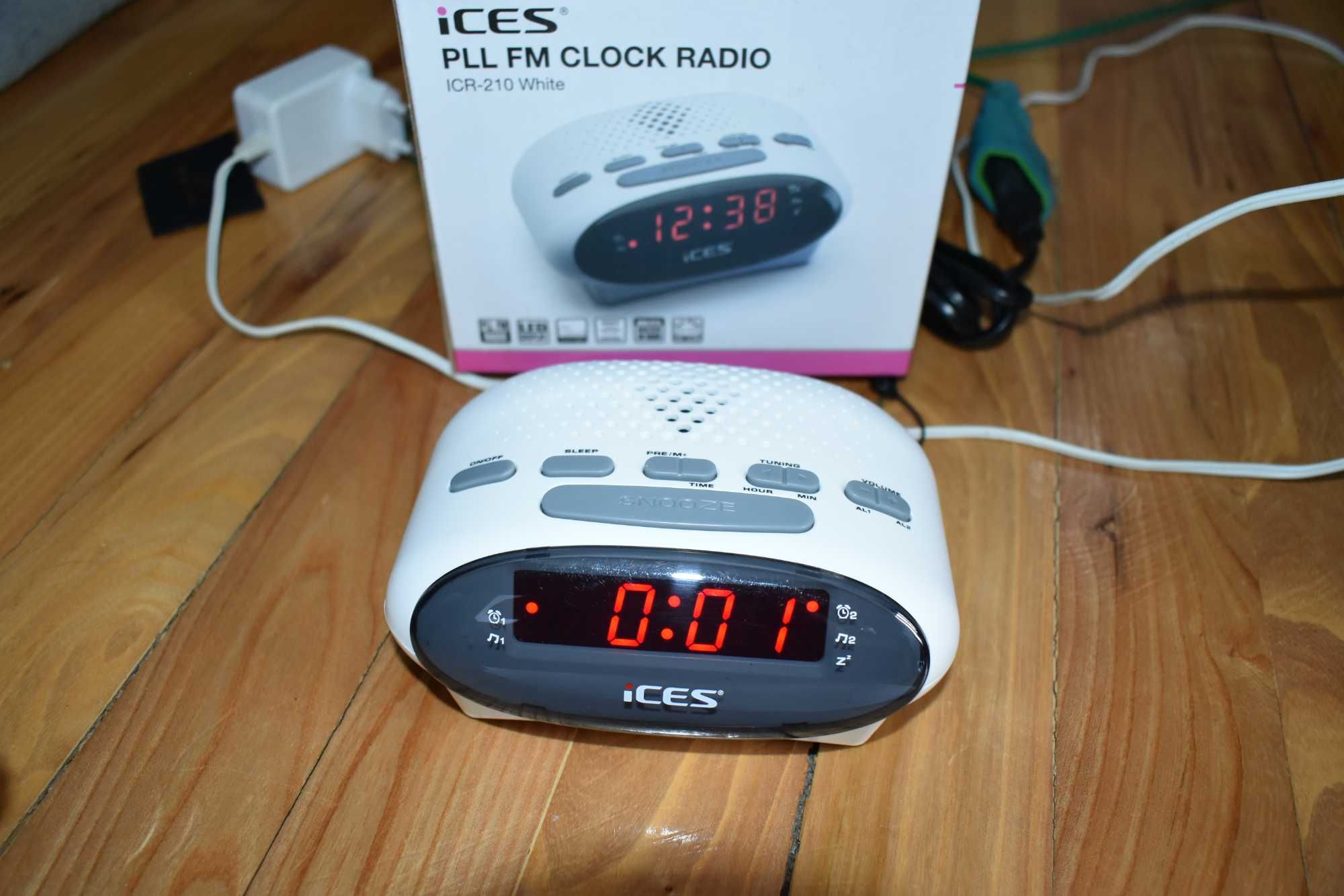 Radio-budzik ICES ICR-210 biały lub czarny Gwarancja 12 m-cy