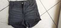 H&M szare jeansowe damskie krótkie spodenki, szorty, r. 36