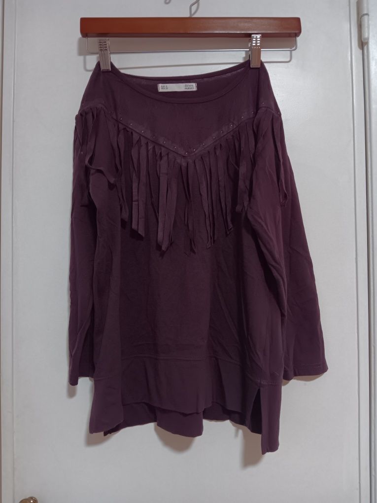 Blusa (cor uva) c/ franjas