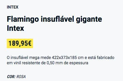 Flamingo insuflável gigante Intex NOVO