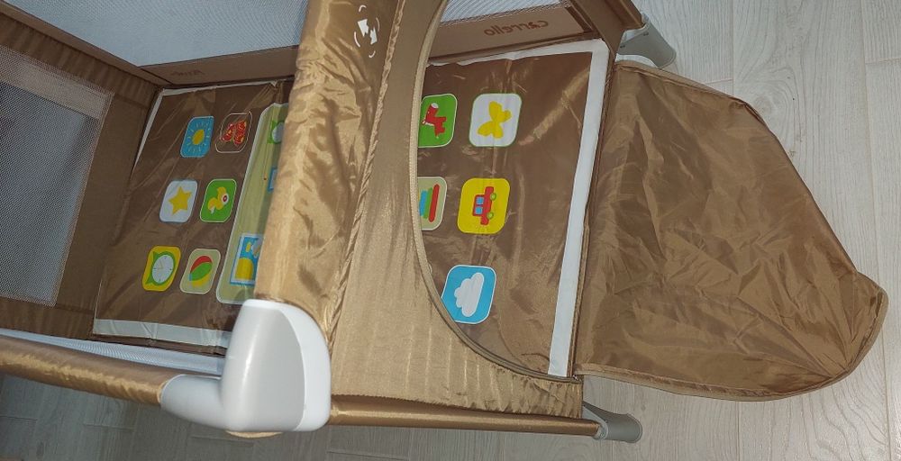 Ліжко манеж Carrello Piccolo Gold Grey White