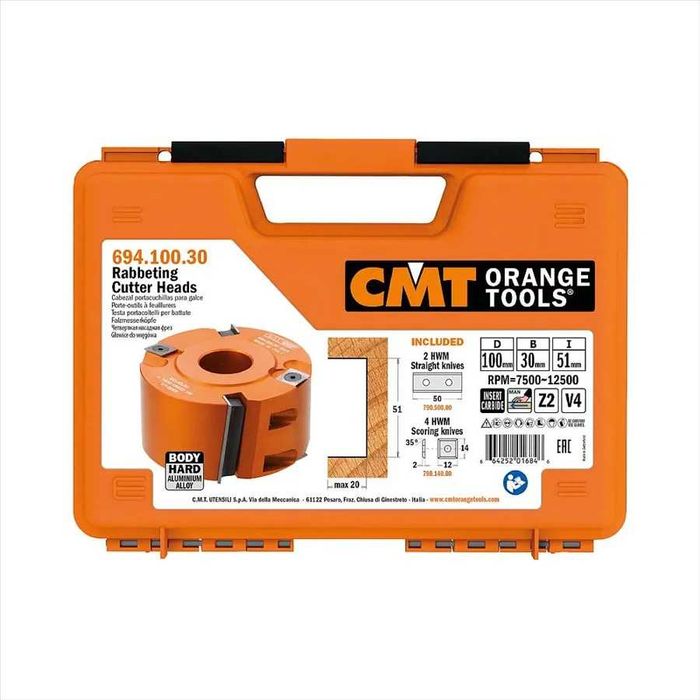 Głowica, frez do drewna 100x51/30 z2+4 HM na płytki, nożyki wymienne