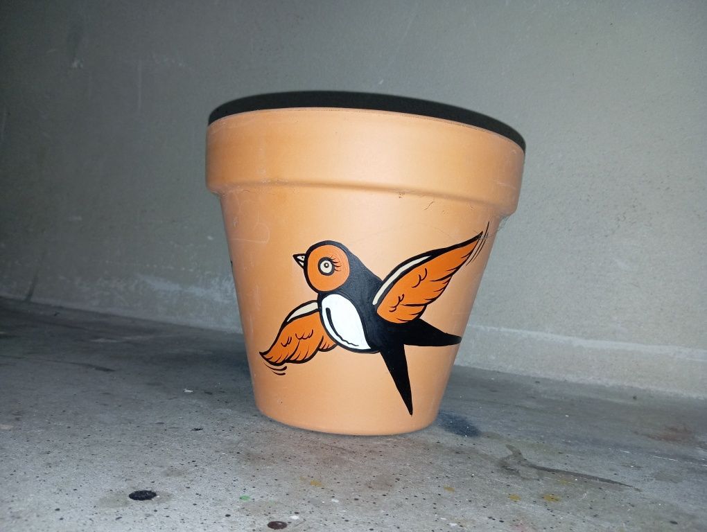 Vaso pintado á mão