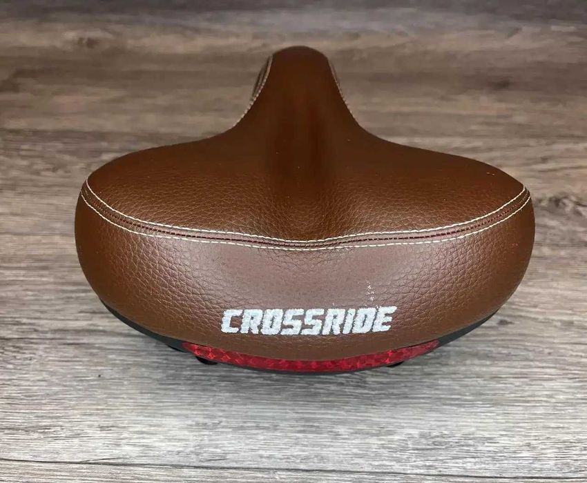 Велосипедне сідло дорожное коричневе седло на велосипед Crossride 318