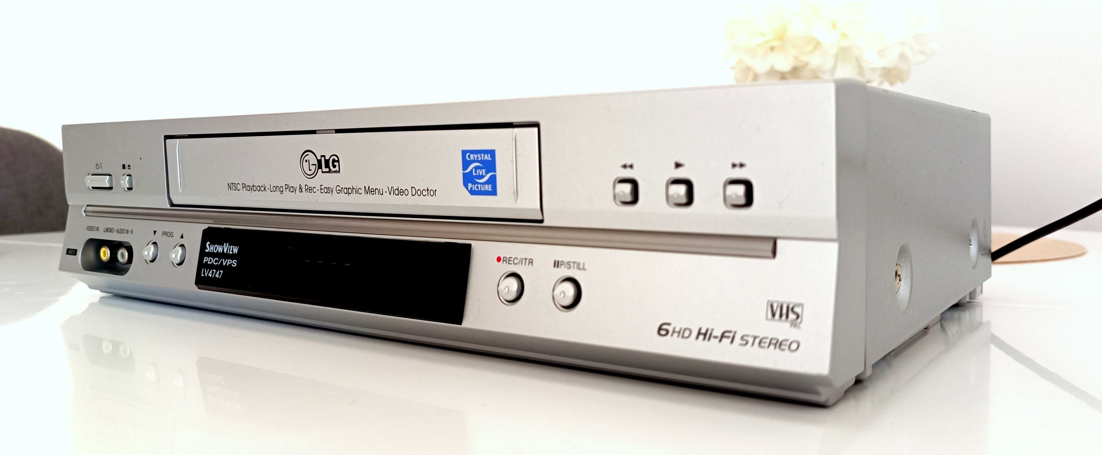 LG LV4747 stereofoniczny 6 głowicowy magnetowid VHS 6 HD HI-FI STEREO