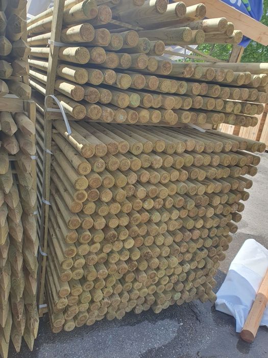 Palisada sosnowa 5x250 cm – impregnowana, zakończona szpicem