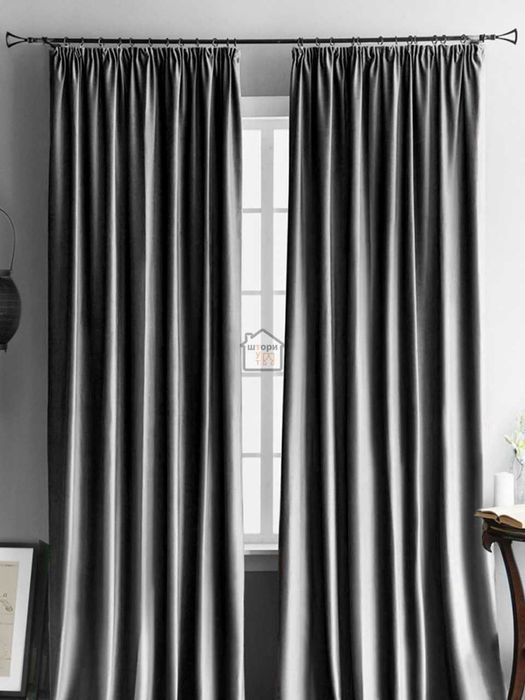 Сірі, світло-сірі, темні штори оксамит велюр бархат Barhat Гардини