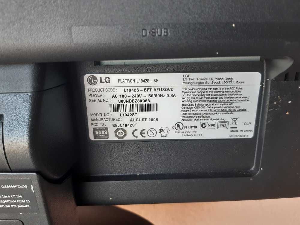monitor do komputera 19" LG