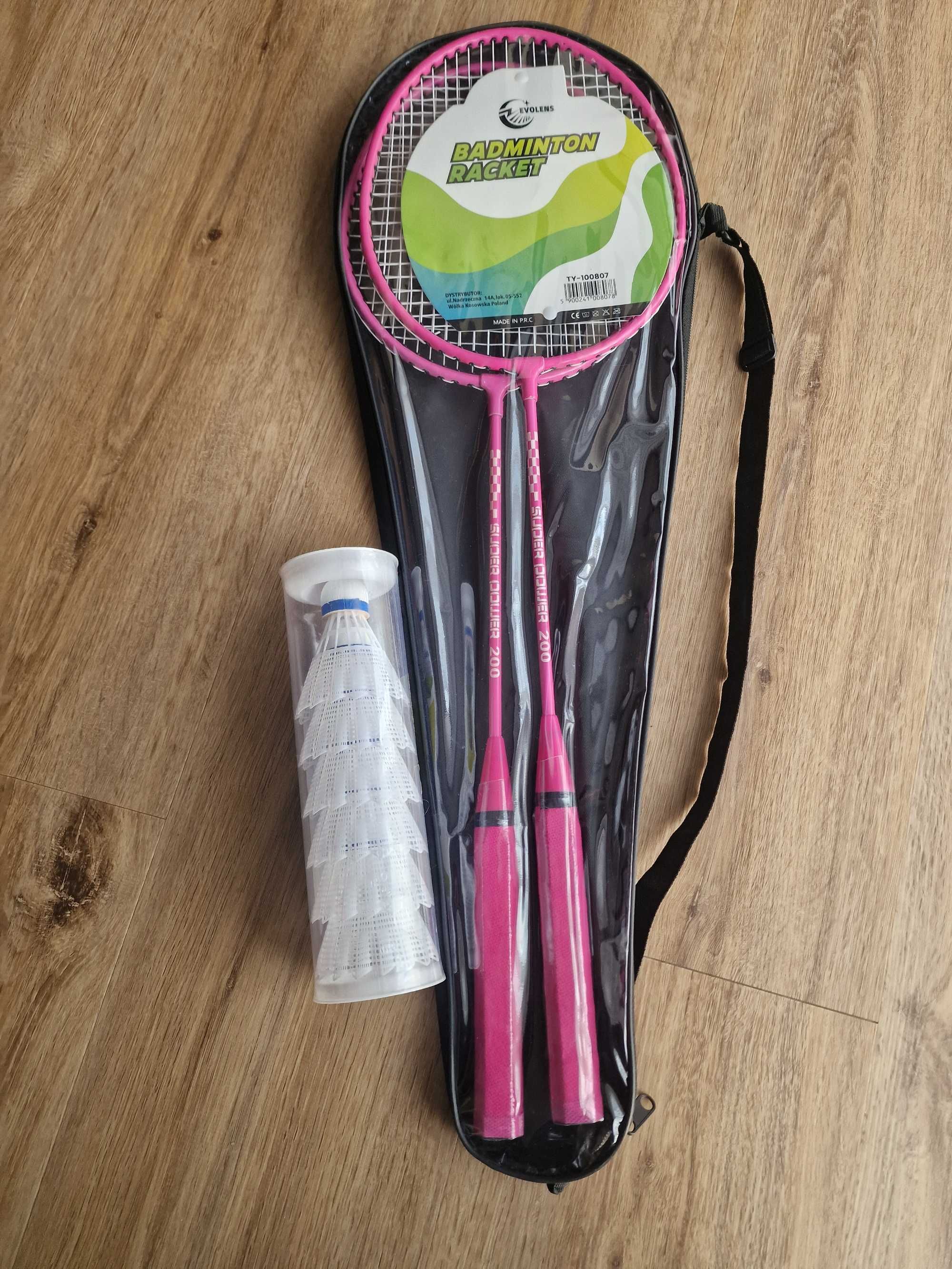 Zestaw do badmintona – 2 paletki + pokrowiec + 6 lotek