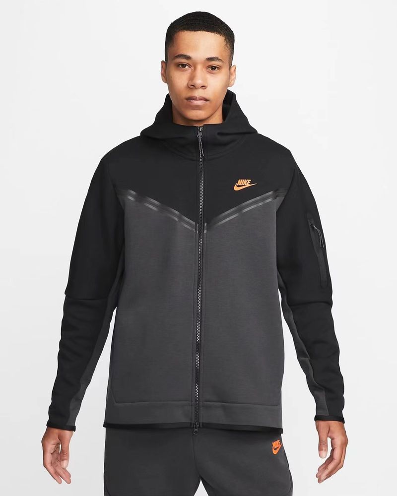 Nike Tech Fleece czerno szary dres bluza set