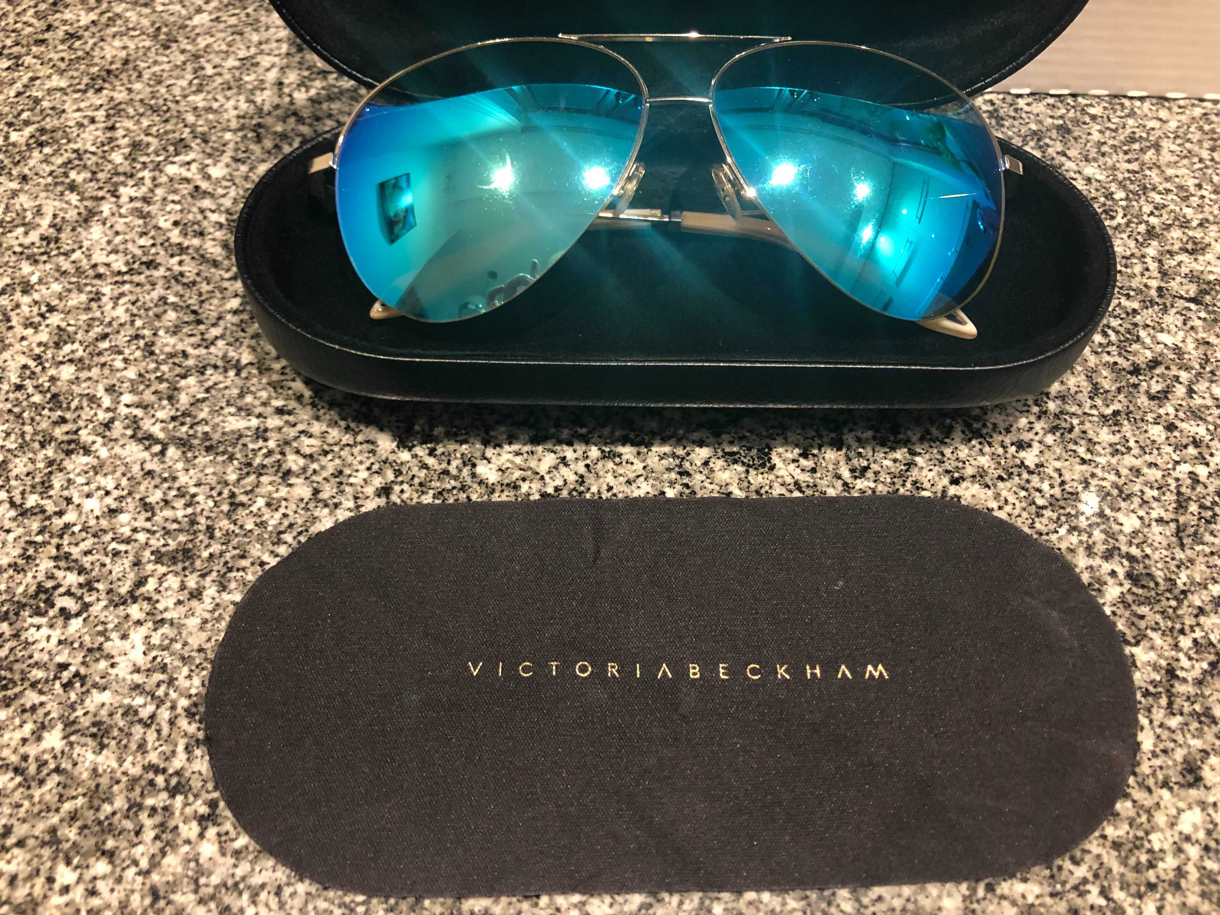 Okulary Victoria Beckham VBS90 6213 C2 niebieskie awiator