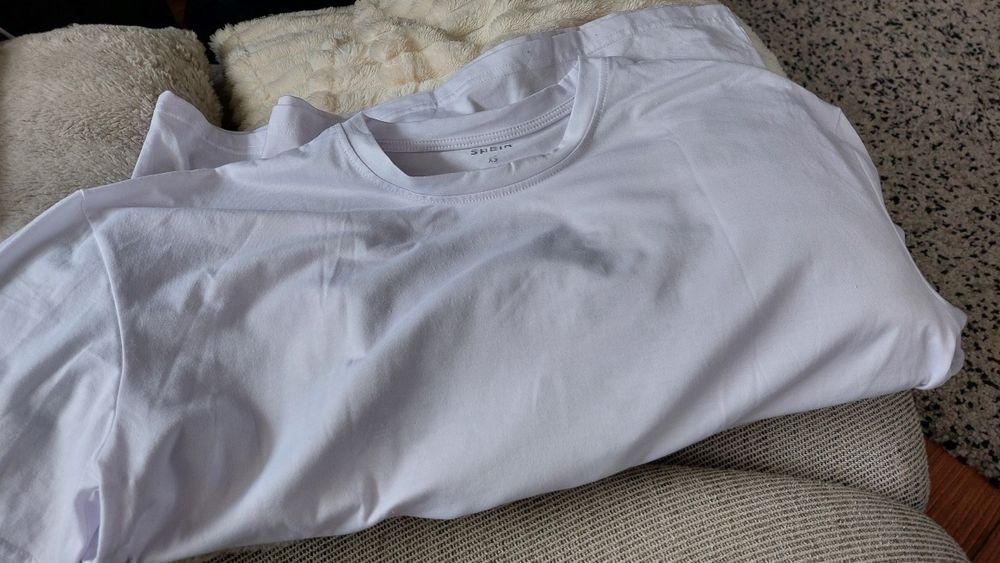 Biały t-shirt XS 34 S 36 koszulka Shein damska oversize