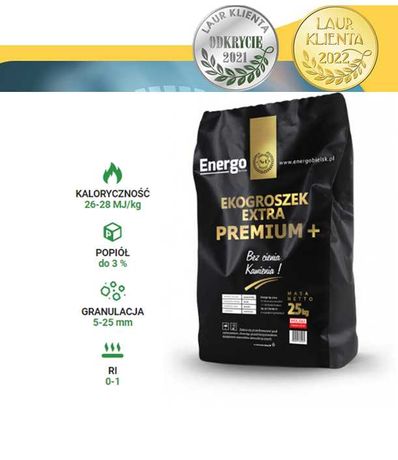 ekoGroszek Extra Premium + Energo 26 – 28 MJ/kg tona - wysoka jakość