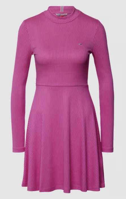 Sukienka prazkowana neon róż tommy jeans m