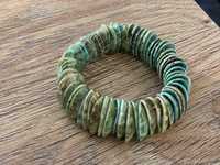 Shell Bead Stretch Bracelets, Dark Sea Green, 41mm(1-5/8 inch)