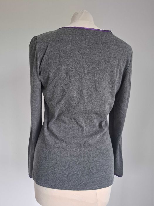 Damska góra piżamy Italian Fashion L fioletowa kokarda długi rękaw