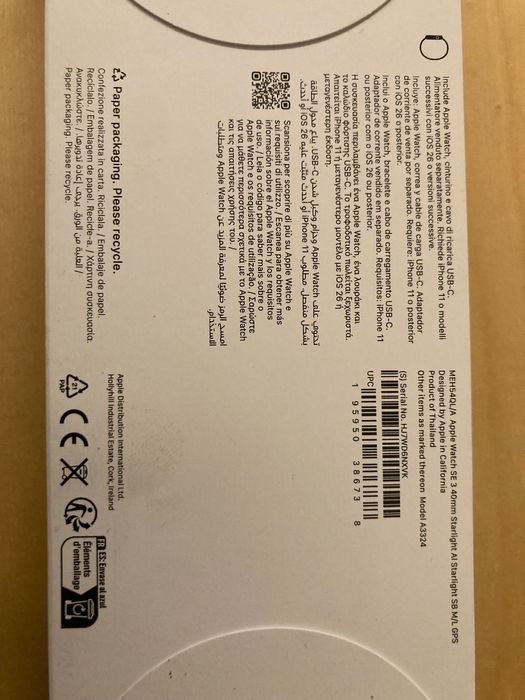 Apple Watch SE 3 GPS - Novo - caixa selada