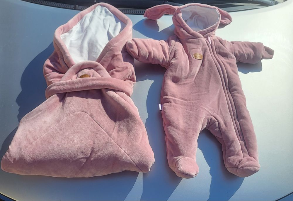 Конверт + комбинезон зайка