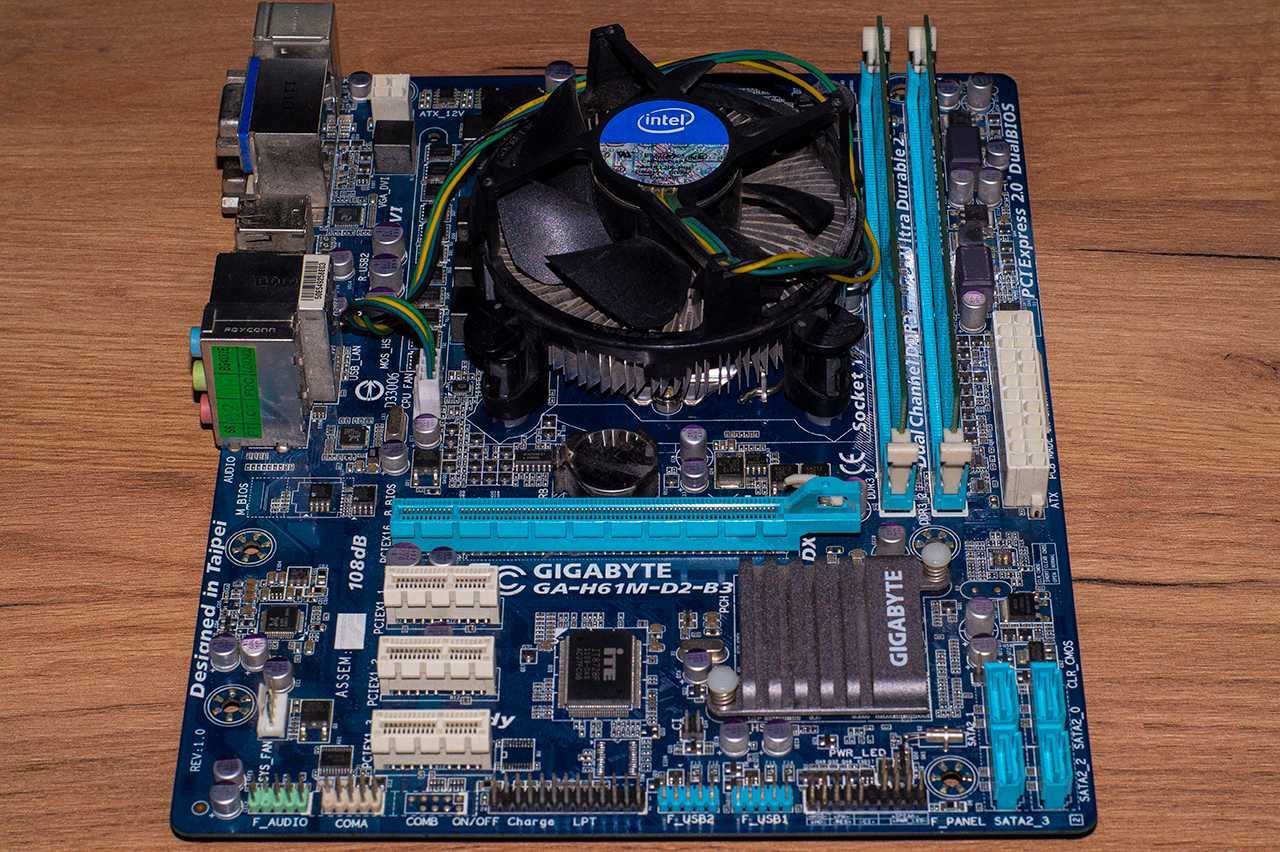 ‼️Комплект Gigabyte GA-H61M-D2-B3/Core i3 2100 3.1 GHz/8 Gb DDR3 1600