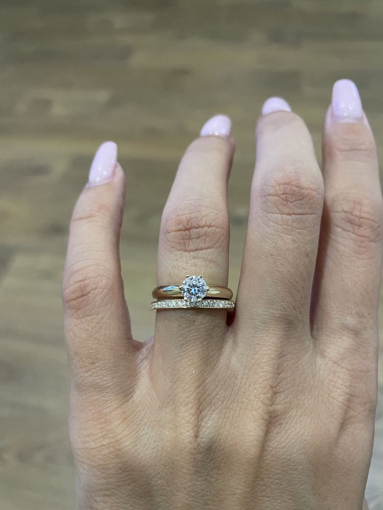 Классическое кольцо в золоте 585 муассанит 0.50ct GRA