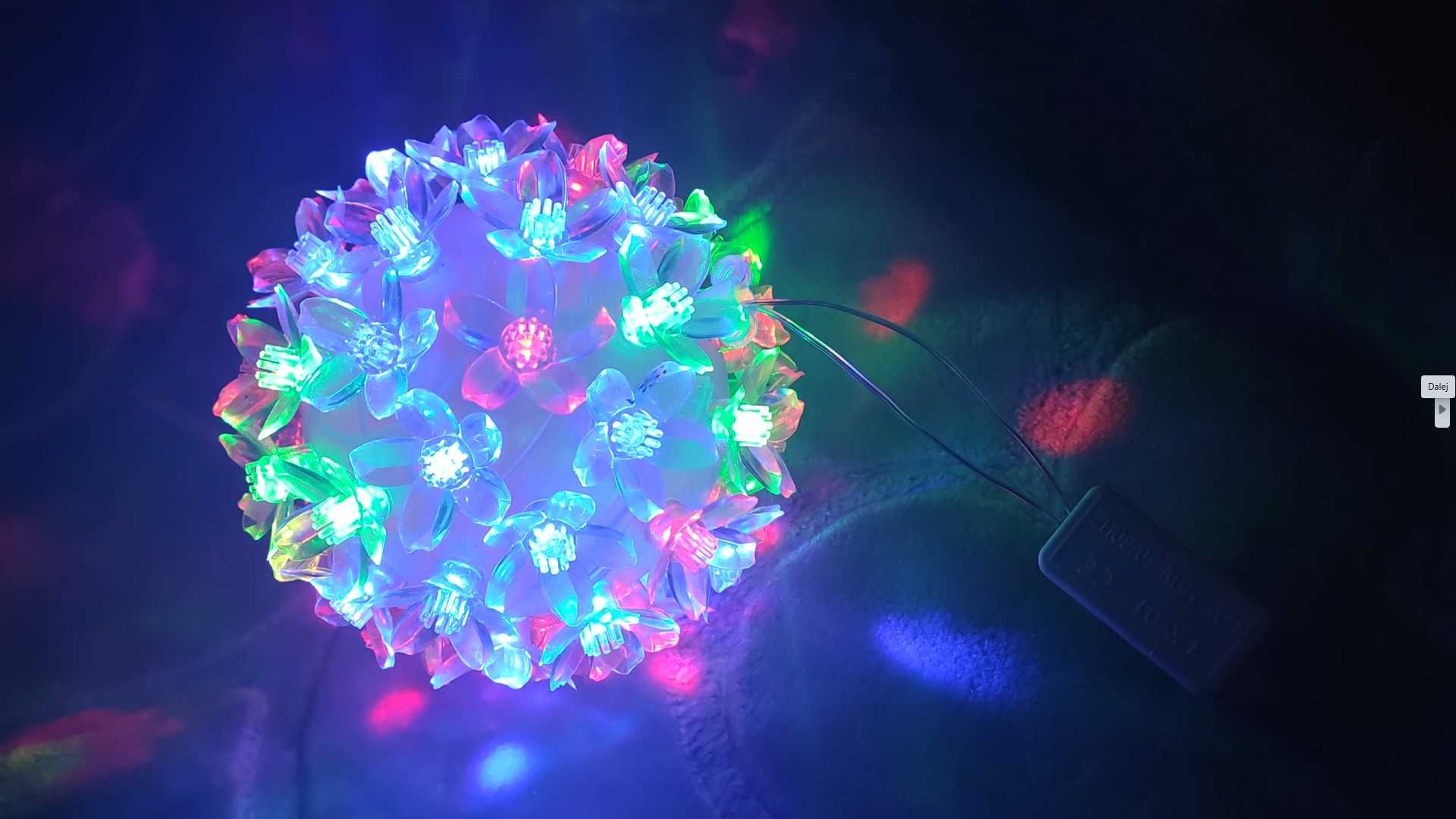 Kula wielkanocna kwiecista LED RGB (migocząca zasilanie sieciowe)