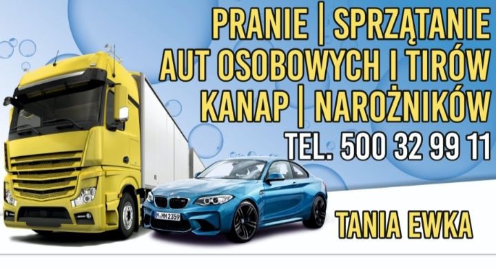 Pranie kanap, narożników, aut, kosmetyka wnętrza, detailing