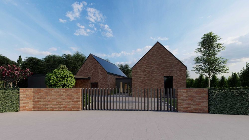 Indywidualny/autorski projekt domu parterowego, 160 m2
