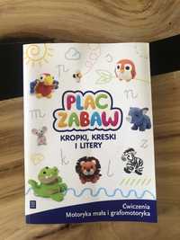 Plac zabaw. Kropki, kreski i litery. Motoryka mała i grafomotoryka