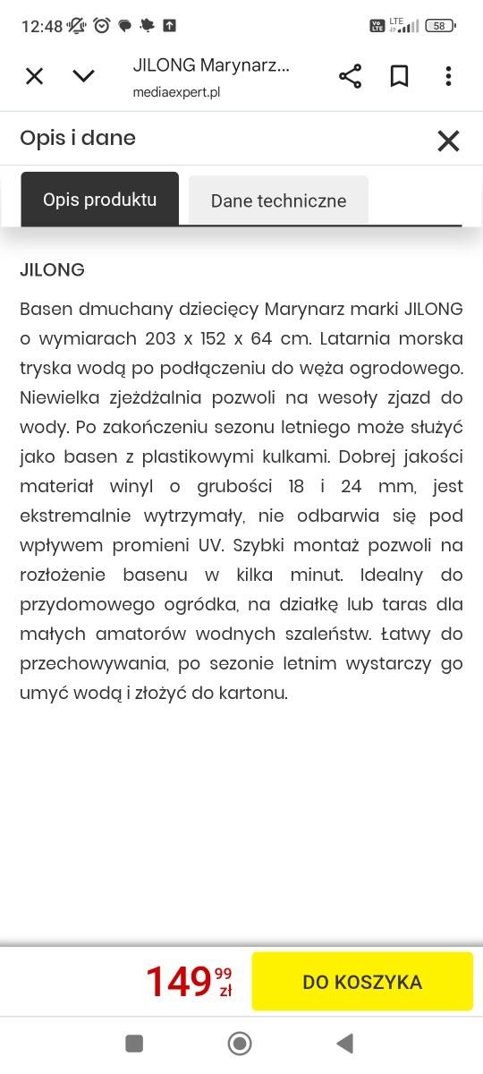 NOWY Basen dmuchany dla dzieci Okazja