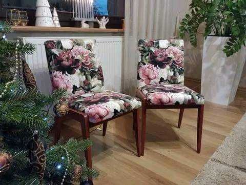 Krzesła PRL vintage aga komplet renowacji