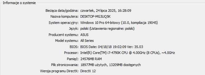 Komputer do gier / pracy – i7-4790K, GTX 1070 Ti, 24GB RAM