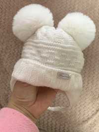 Зимова шапка для дівчинки для новонароджених 36-38 см