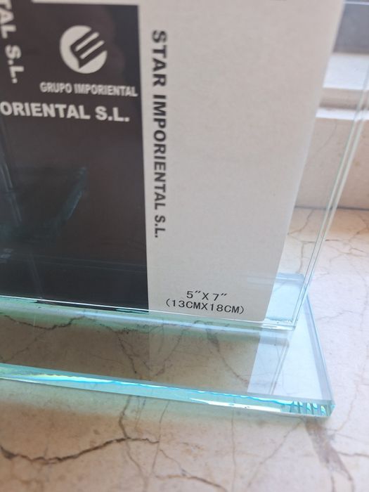 Moldura e castiçal vidro novos