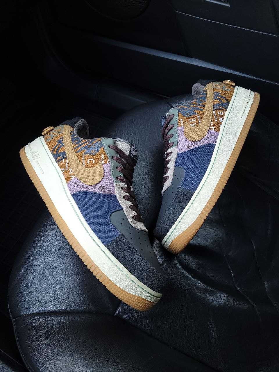 Кожаные кроссовки Nike Air Force 1 Low Travis Scott Cactus Оригинал