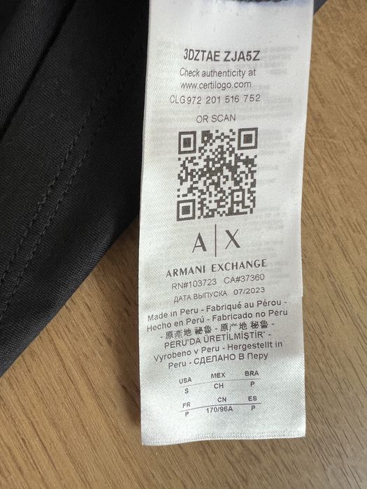 Футболка Armani Exchange S regular pima cotton
