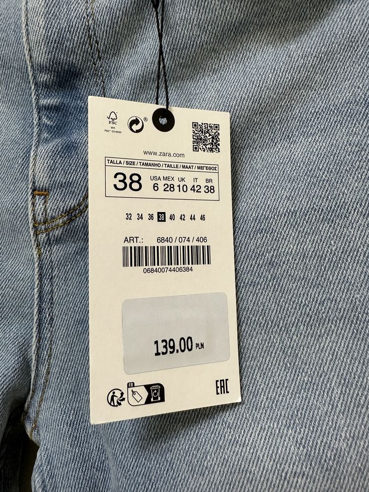 ZARA nowe spodnie jeansowe SKINNY r. 38 w cenie zakupu!