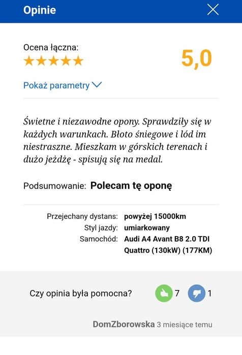 Opony Zimowe Michelin Alpin 6 195/65 R15
Tylko Po Dwóch Sezonach .