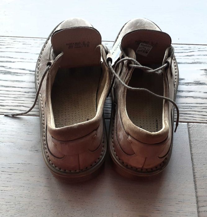 nowe buty męskie sandały półbuty BADURA 45 skóra naturalna HAND MADE