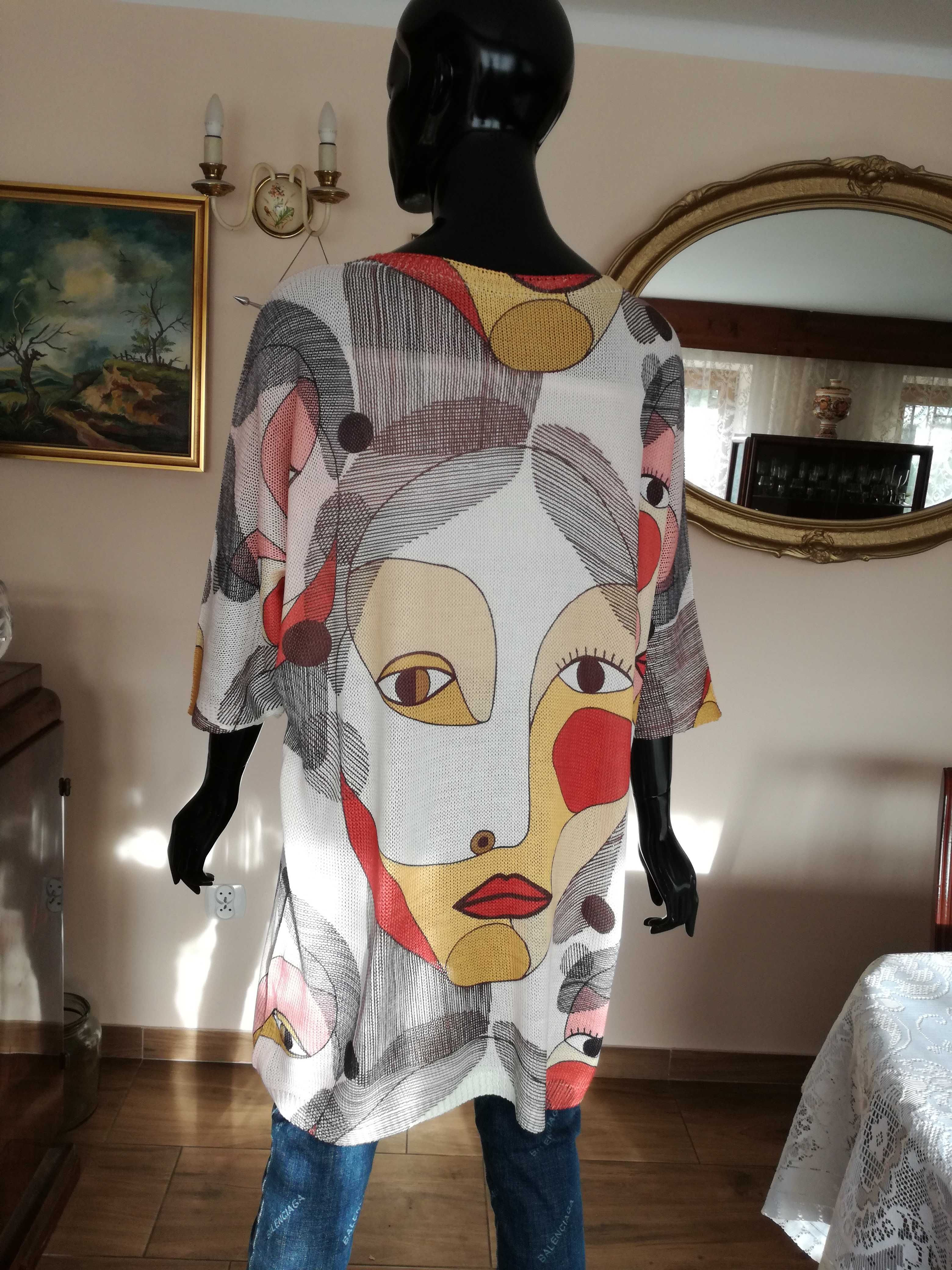 Italy_sweterkowa sukienka / tunika - picasso - żółta_36/44