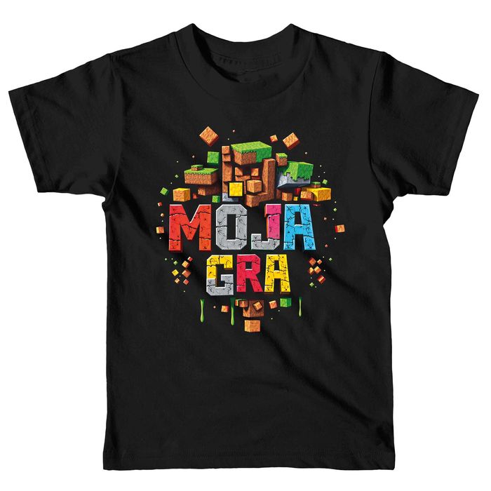 koszulka w stylu gry minecraft, koszulka gracza styl gra minecraft