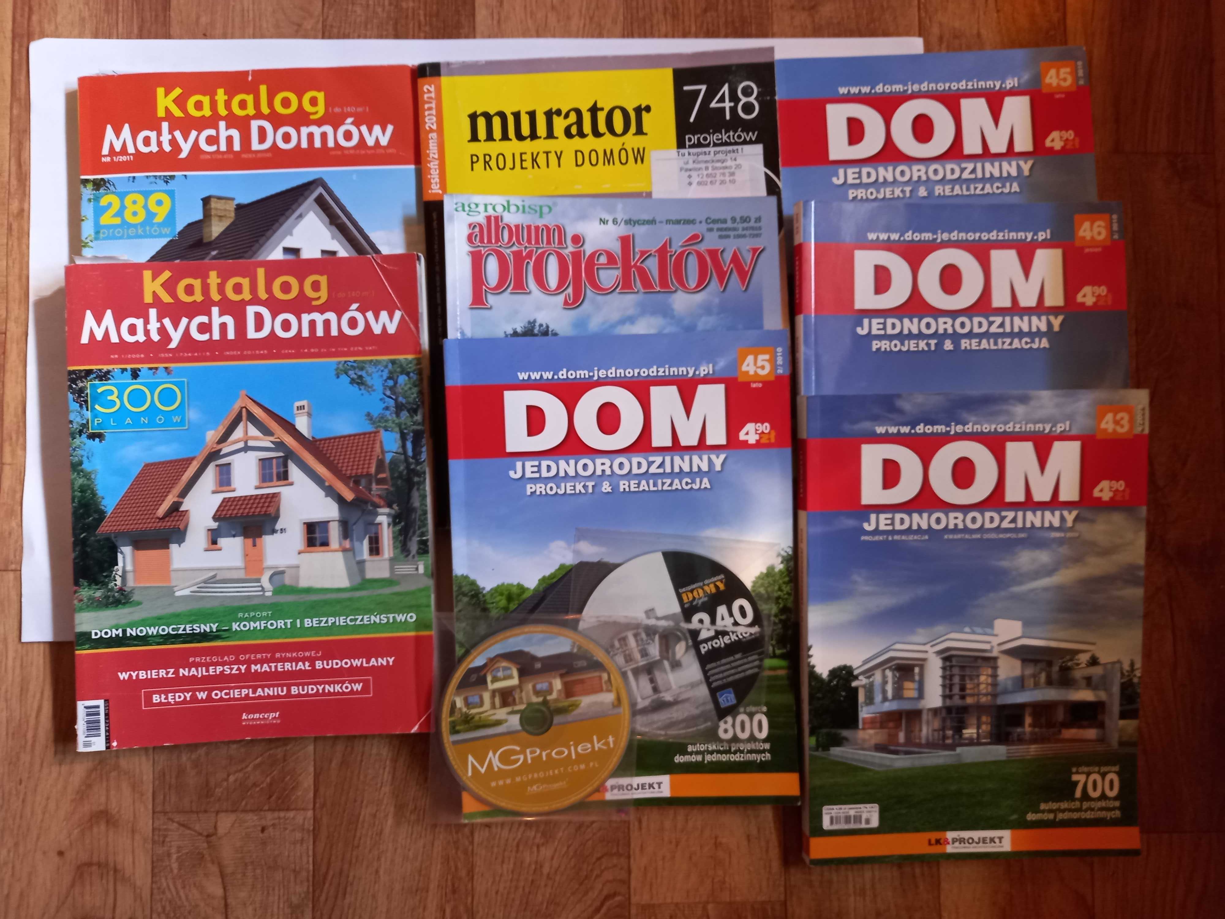 8 x katalog - projekty domów wolnostojących i garaży + 1 x płyta