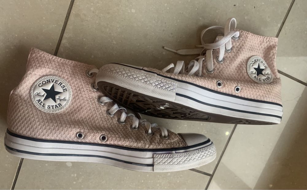 Converse sportowe buty, trampki za kostkę, brudny róż  r. 39,5