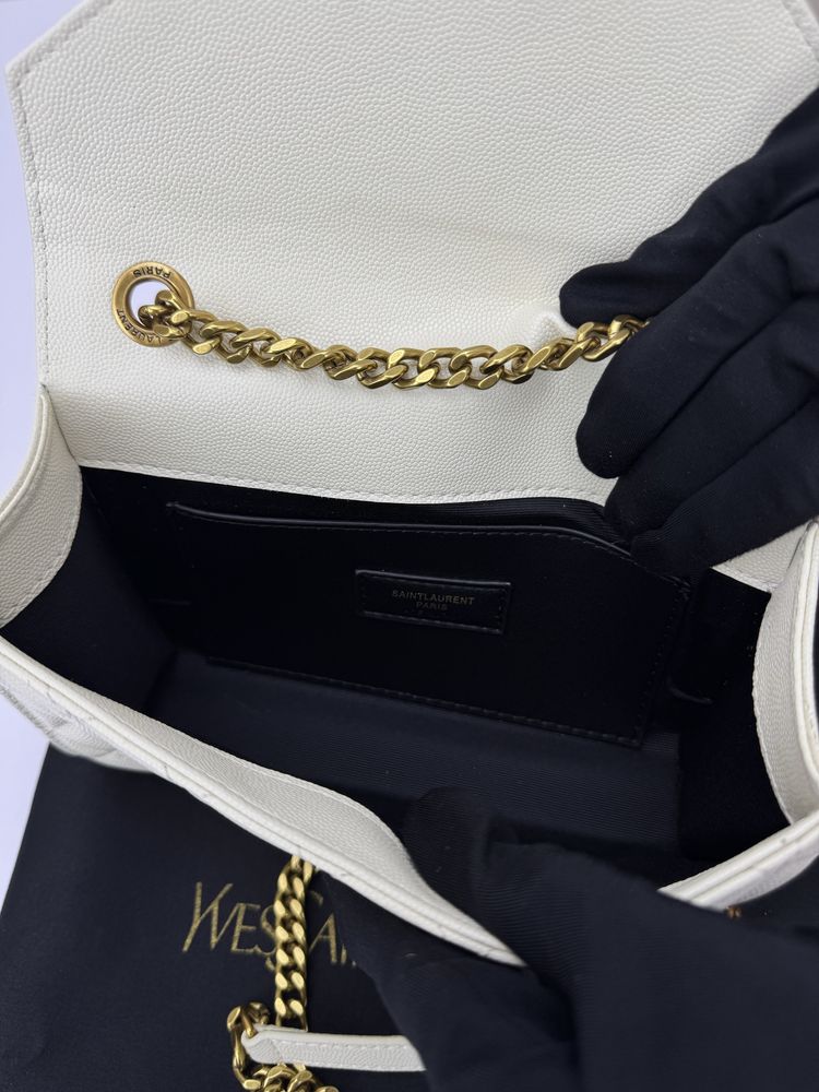 Сумка YSL Yves Saint Laurent Envelope шкіра | біла та чорна