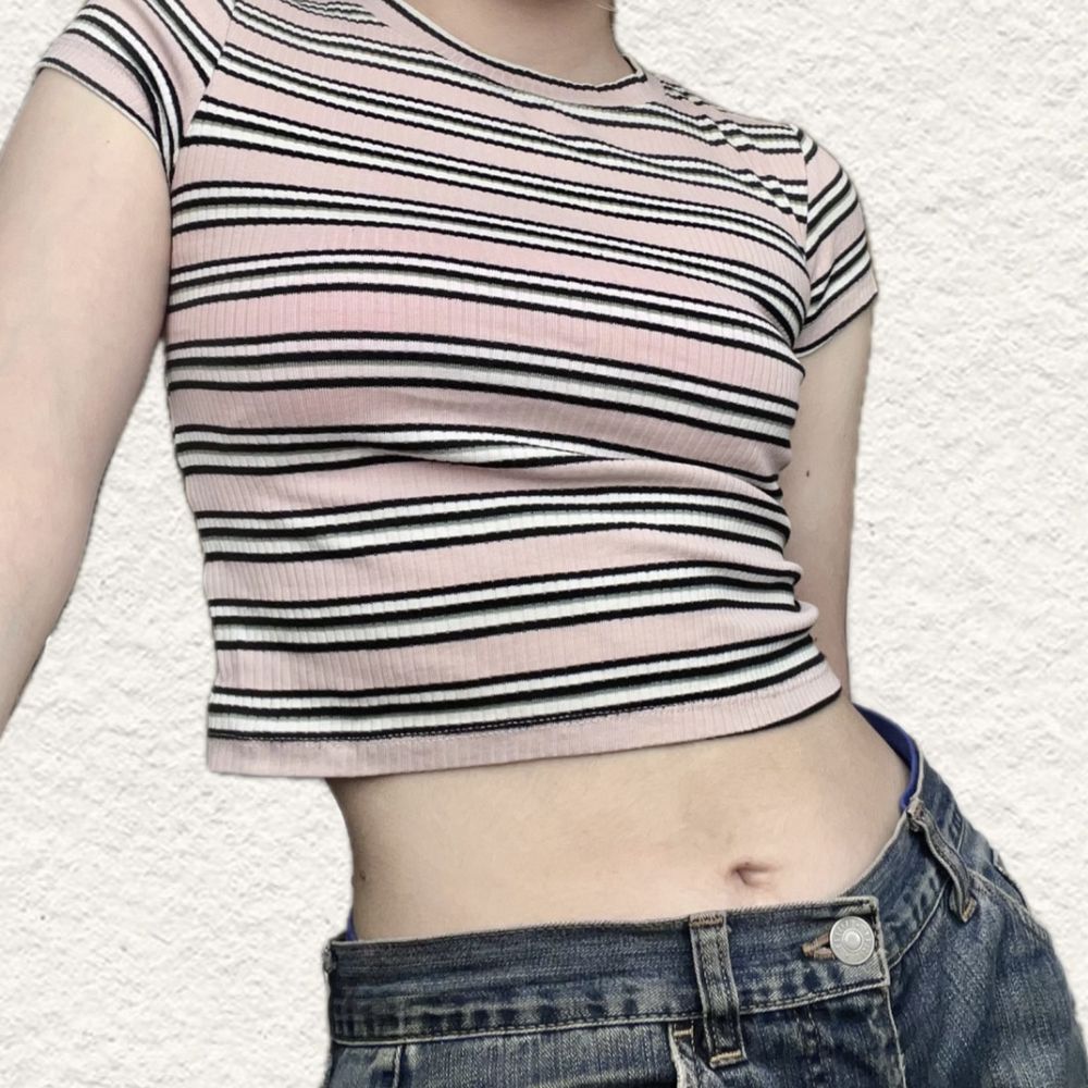 Топік розовий літній в смужку H&M