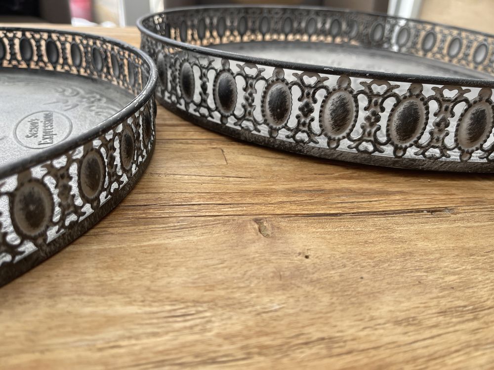 Taca dwie tace grawerowane Home&you metaloplastyka