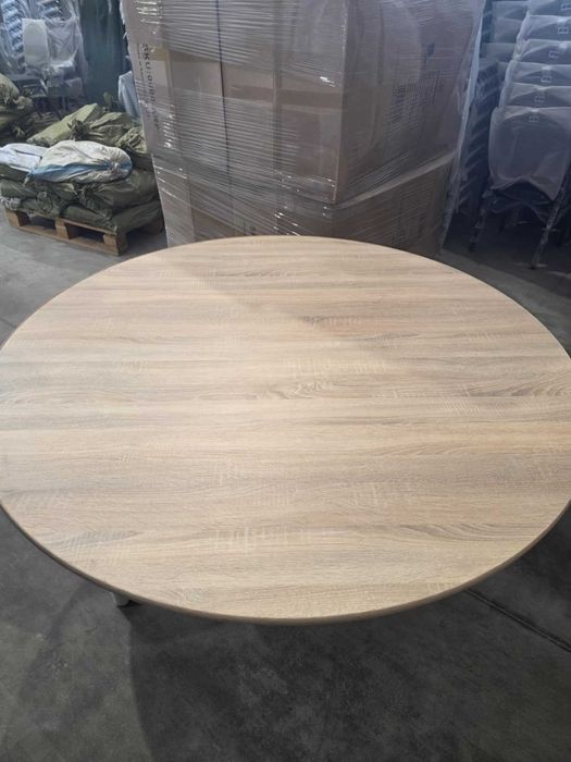 Stół bankietowy okrągły składany Ø150 cm – blat dąb sonoma 3szt.